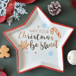 Assiette Déco De Noël - Etoile, Père Noël, Gant, étoile