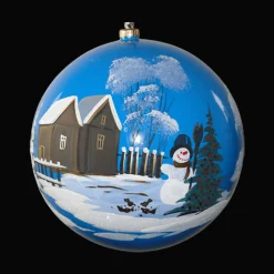 Boule De Noël Faite Main - Bleu Clair - Bonhomme De Neige
