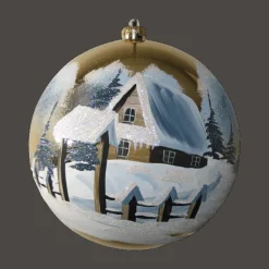 Boule De Noël Faite Main - Or - Portail De La Maison