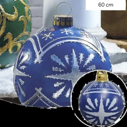 Boule De Noël Gonflable 60 Cm - Flocon Bleu