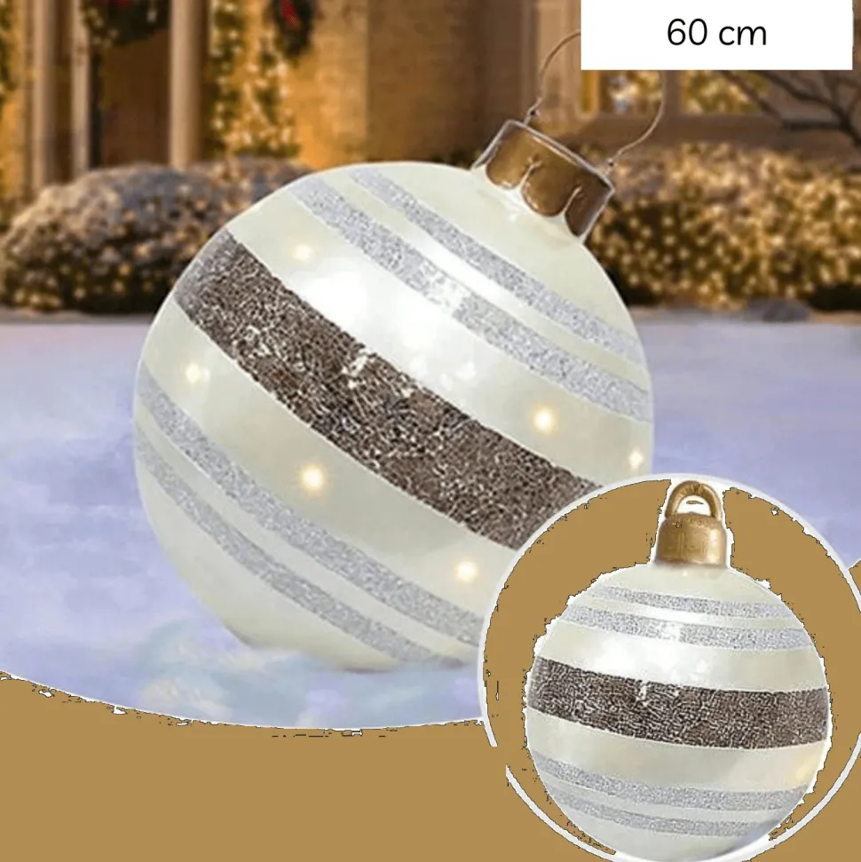 Boule De Noël Gonflable 60 Cm - Argent