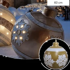 Boule De Noël Gonflable 60 Cm - Flocon Or