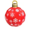 Boule De Noël Gonflable 60 Cm : Rouge Avec Flocons