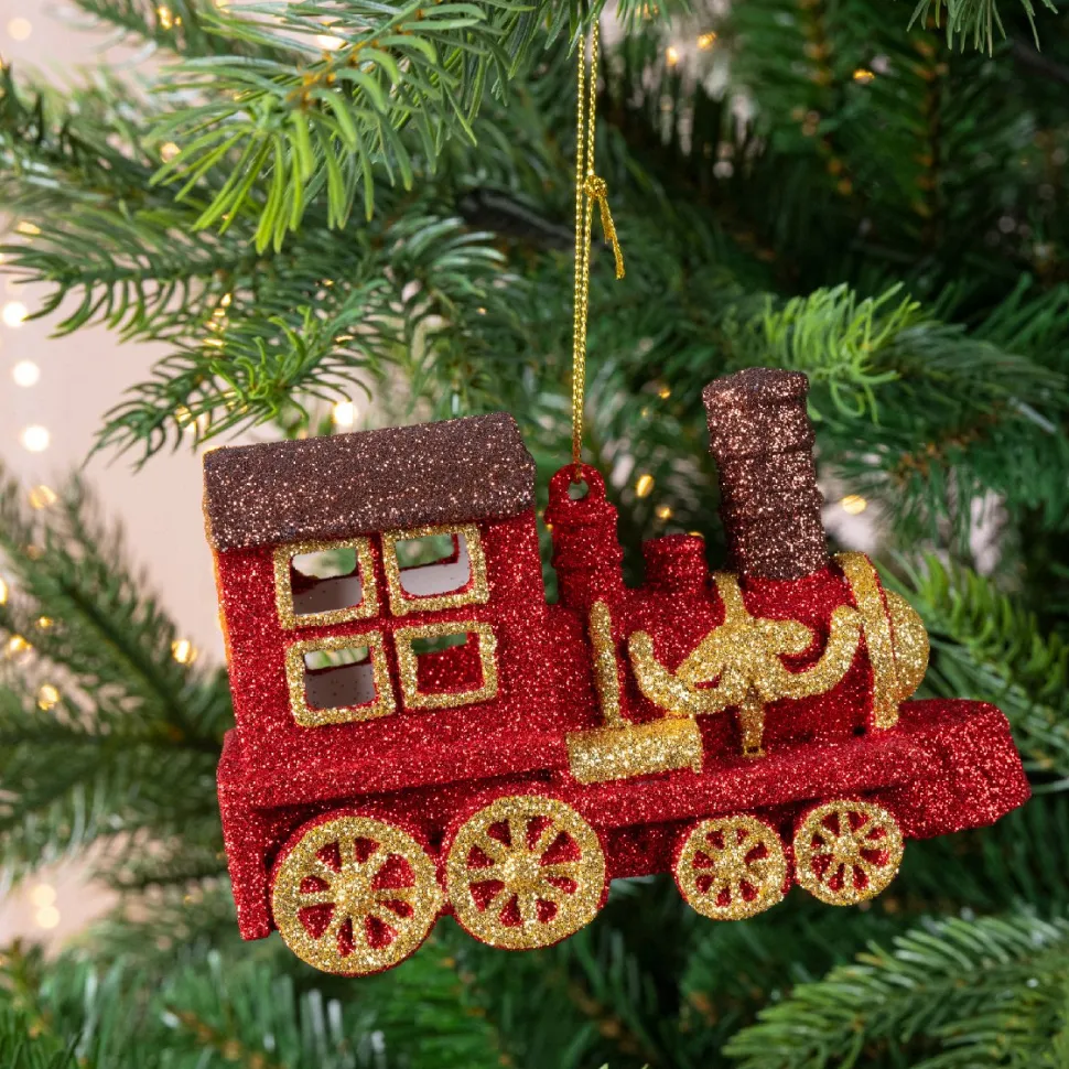 Boule Train De Noël Rouge