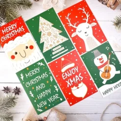 Carte De Noël - Verte Et Rouge