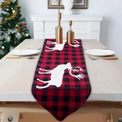 Chemin De Table Noël - Motif Bucheron
