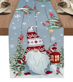 Chemin De Table Noël Bleu