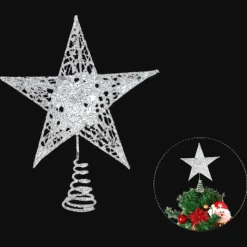 Cimier De Sapin De Noël En Forme D'étoile - Argent 2