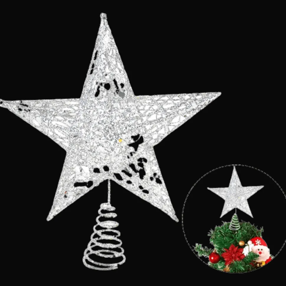 Cimier De Sapin De Noël En Forme D'étoile - Argent 2
