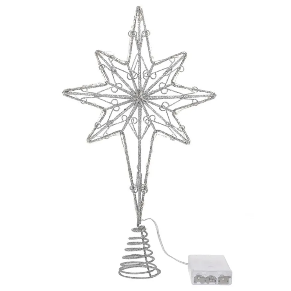 Cimier De Sapin De Noël Lumineux : Etoile à 8 Branches