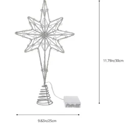 Cimier De Sapin De Noël Lumineux : Etoile à 8 Branches