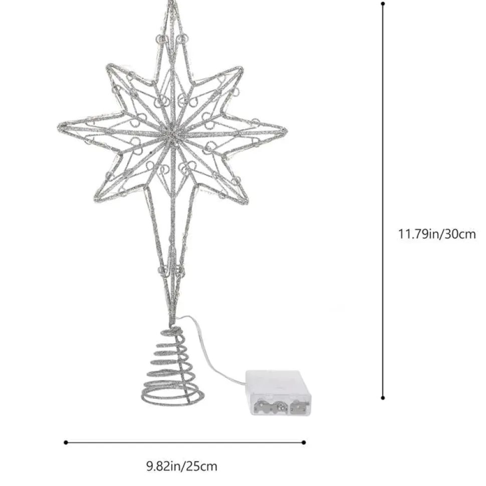 Cimier De Sapin De Noël Lumineux : Etoile à 8 Branches