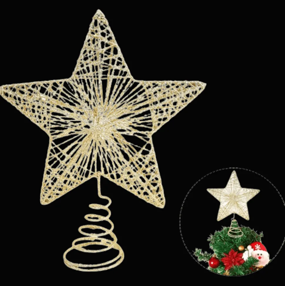 Cimier De Sapin De Noël étoile 20cm - Or