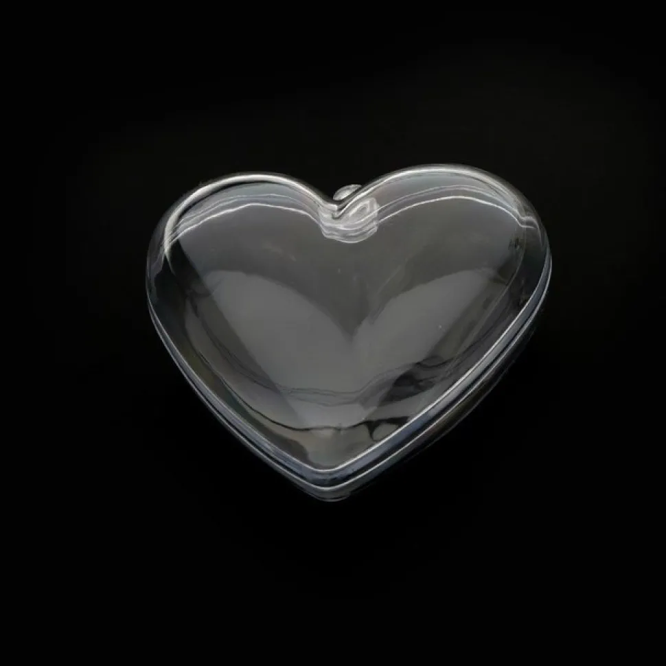 Coeur En Plastique Transparent En Deux Parties