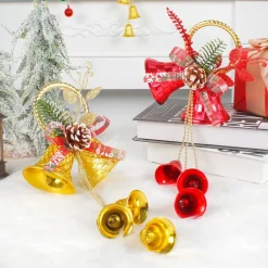 Double Cloche De Noël En Métal Et Pendentif