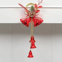 Double Cloche De Noël En Métal Et Pendentif