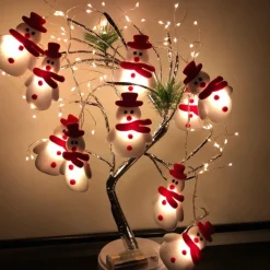 Guirlande De Noël Leds - Bonhomme De Neige Blanc