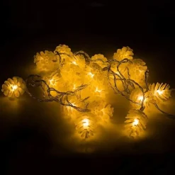 Guirlande Lumineuse Noël - Pomme De Pin / Pives Blanches