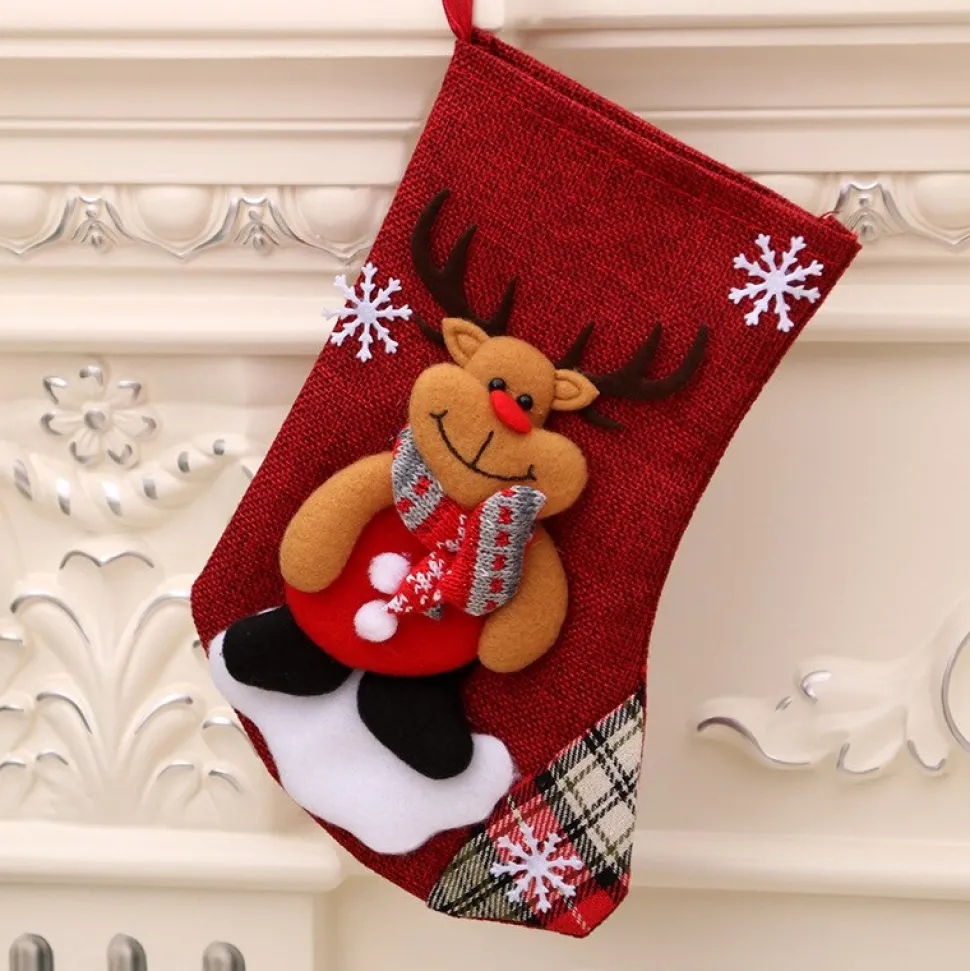 Hotte Du Père Noël - Renne Avec écharpe