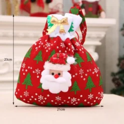 Hotte En Tissu - Sac Père Noël Rouge