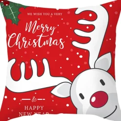 Housse De Coussin De Noël : Renne Blanc