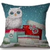 Housse De Coussin Hibou Neige