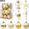 Kit De 20 Décorations De Noël Dorées