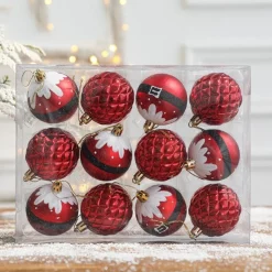 Lot De 12 Boules De Noël - Papa Noël