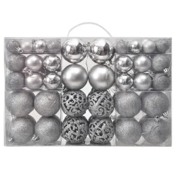 Lot De 100 Boules De Noël Argent