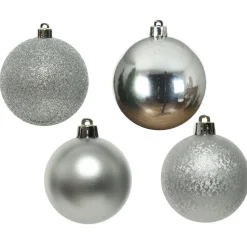 Lot De 30 Boules De Noël Argentées 6 Cm