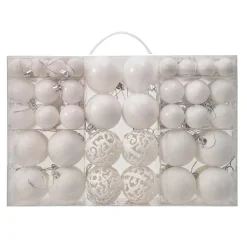 Lot De 100 Boules De Noël Blanc