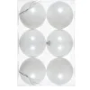 Lot De 6 Boules De Noël Blanches 8 Cm