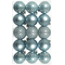 Lot De 30 Boules De Noël Bleues 6 Cm