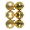Lot De 6 Boules De Noël Dorées 8cm
