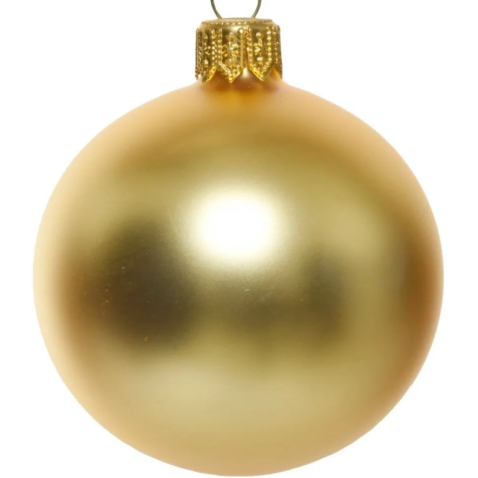 Lot De 4 Boules De Noël Mates 10 Cm - Or