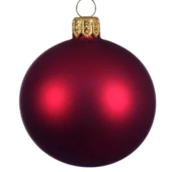 Lot De 4 Boules De Noël Mates 10 Cm - Bordeaux