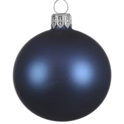 Lot De 4 Boules De Noël Mates 10 Cm - Bleu Nuit
