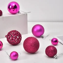 Lot De 100 Boules De Noël Rose