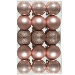 Lot De 30 Boules De Noël Roses 6 Cm