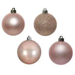 Lot De 30 Boules De Noël Roses 6 Cm