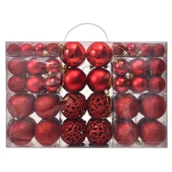 Lot De 100 Boules De Noël Rouge