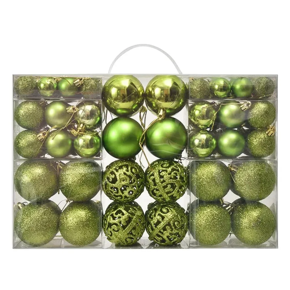 Lot De 100 Boules De Noël Vert
