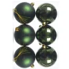 Lot De 6 Boules De Noël Vertes 8cm
