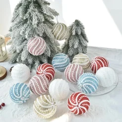 Lot De 6 Boules Perlées - 8cm