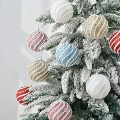 Lot De 6 Boules Perlées - 8cm