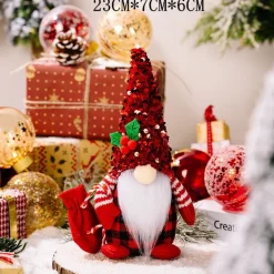 Lutins Gnomes De Noël - Rouge & Noir - Motif à Carreaux