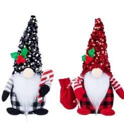 Lutins Gnomes De Noël - Rouge & Noir - Motif à Carreaux