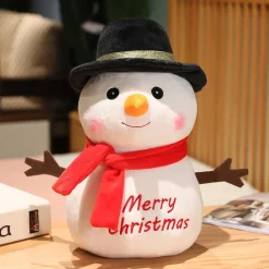 Peluche De Noël : Bonhomme De Neige Avec Chapeau