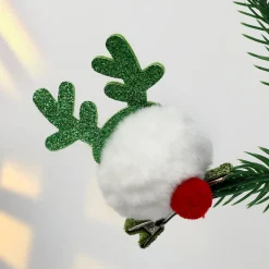 Pince à Cheveux De Noël : Renne Blanc