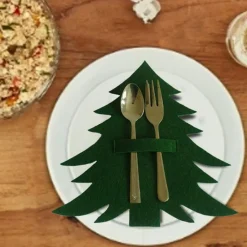 Porte Couvert Feutrine Noël - Sapin De Noël